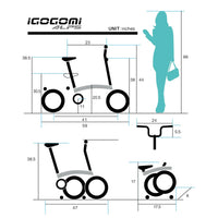 IGOGOMI ALPS E-Bike 3 folding 3-Speed  (Silver)