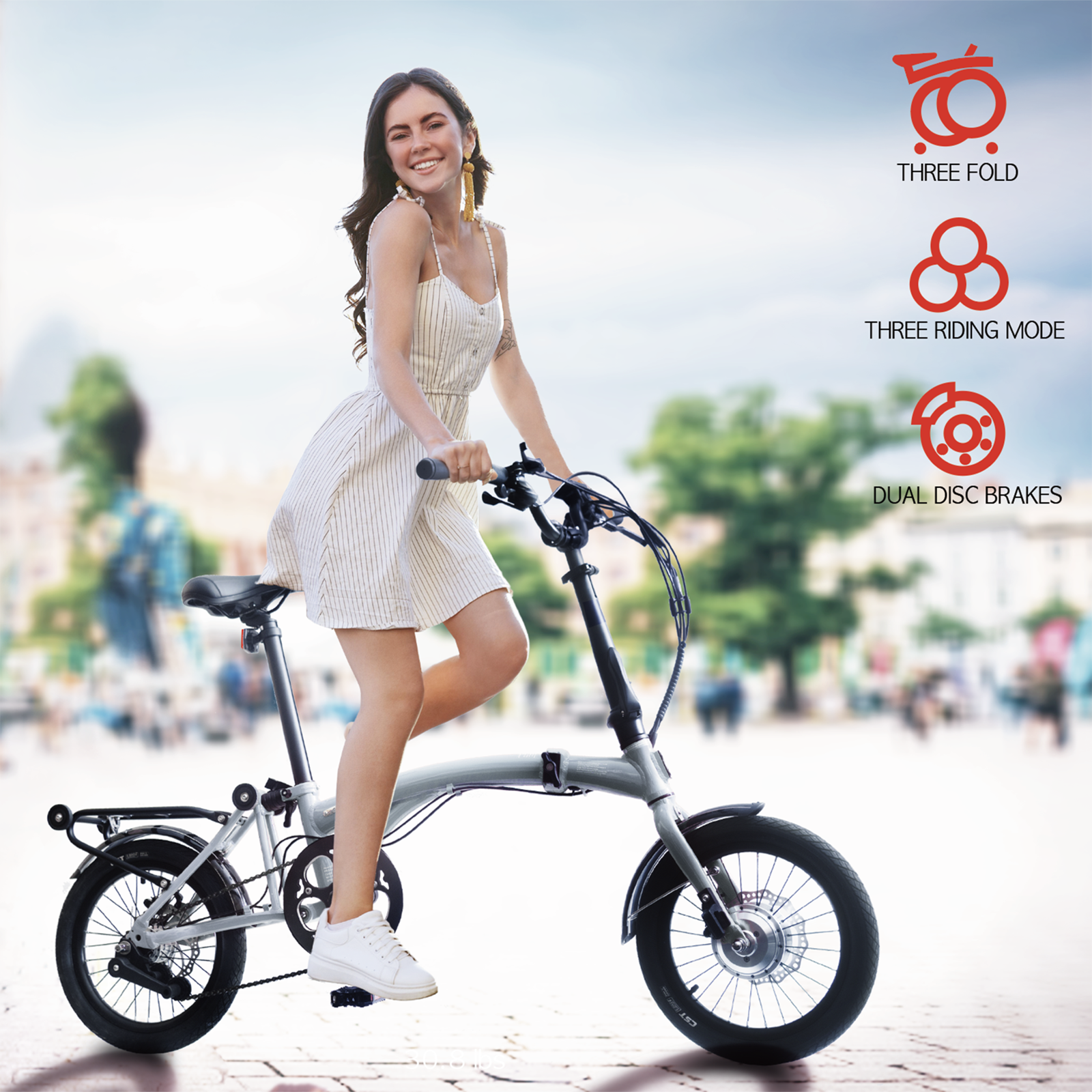 IGOGOMI ALPS E-Bike 3 folding 3-Speed  (Silver)