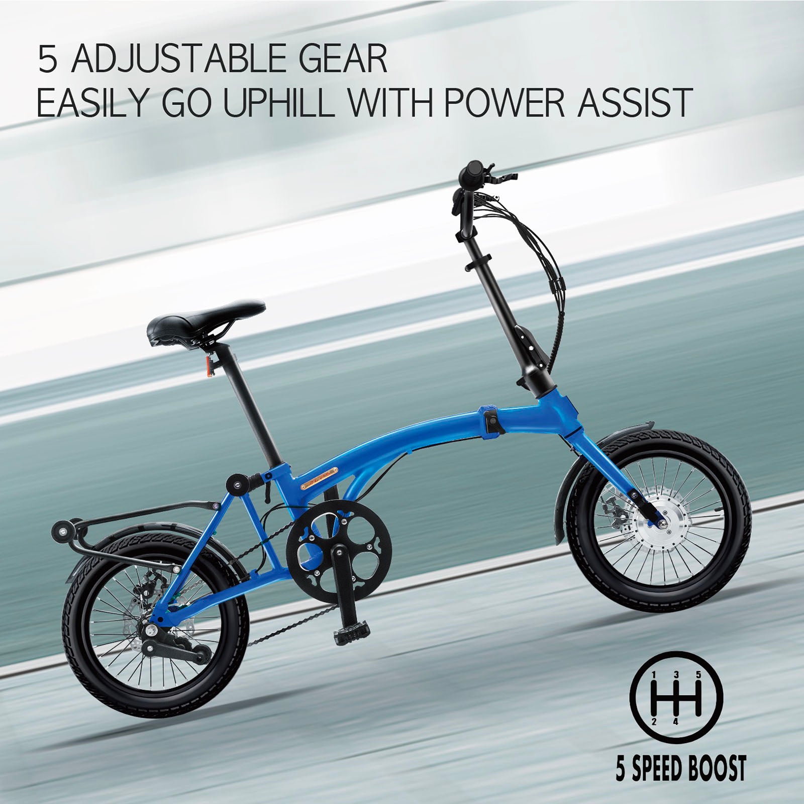 IGOGOMI ALPS 3 folding 7-Speed  Electric Bicycles (Blue)