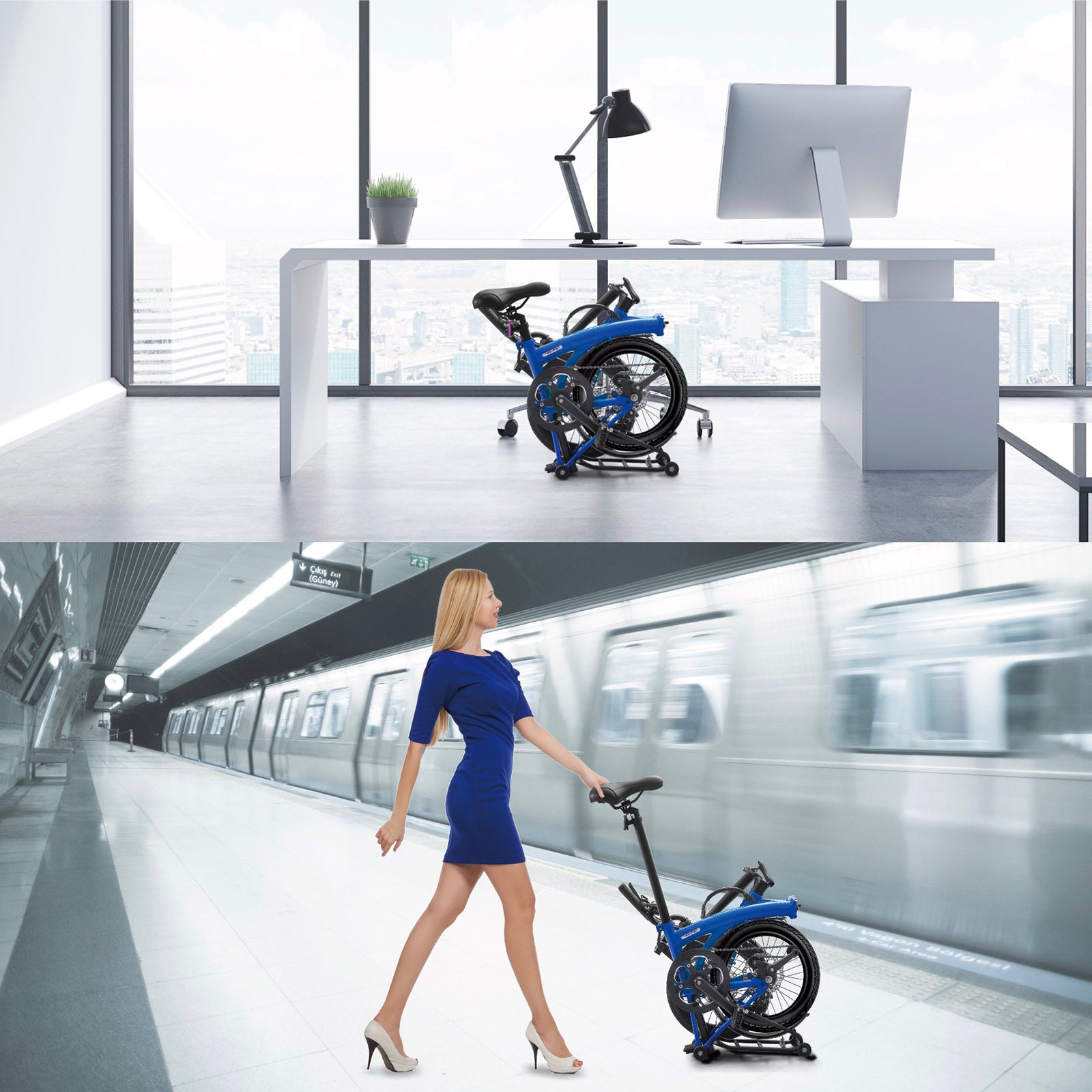 IGOGOMI ALPS 3 folding 7-Speed  Electric Bicycles (Blue)