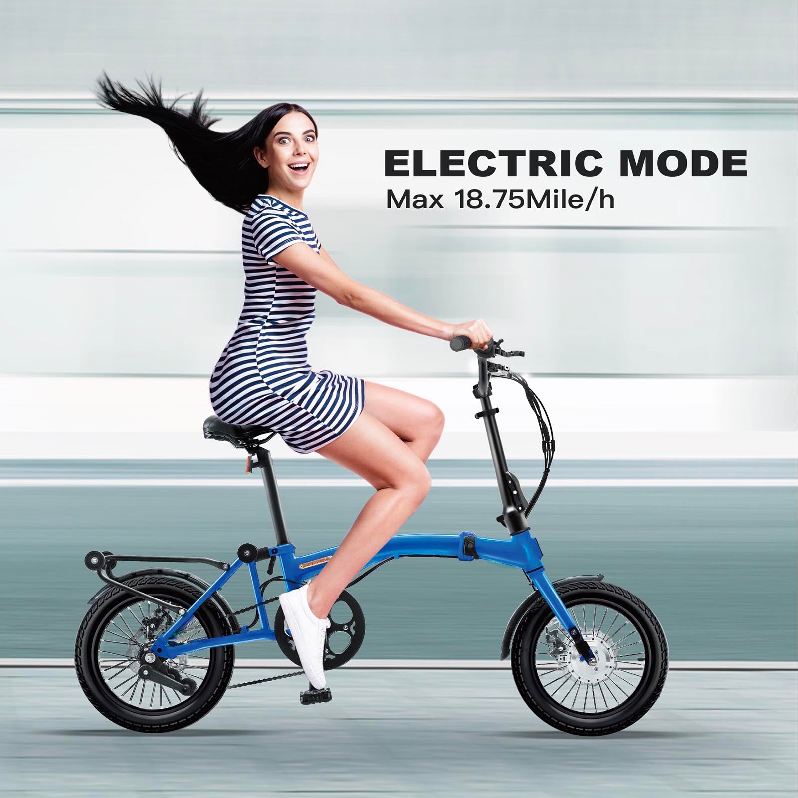 IGOGOMI ALPS 3 folding 7-Speed  Electric Bicycles (Blue)