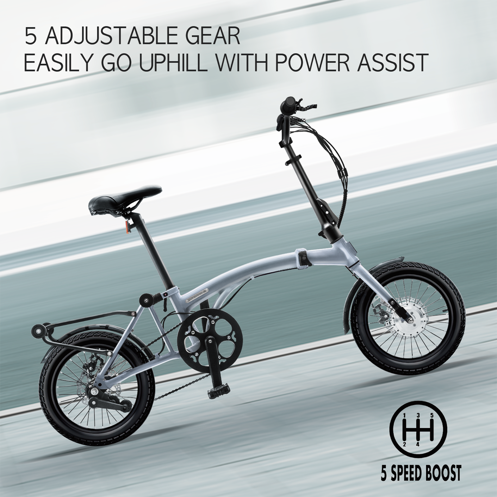 IGOGOMI Alps 3 folding 7-Speed Electric Bicycles(Silver)