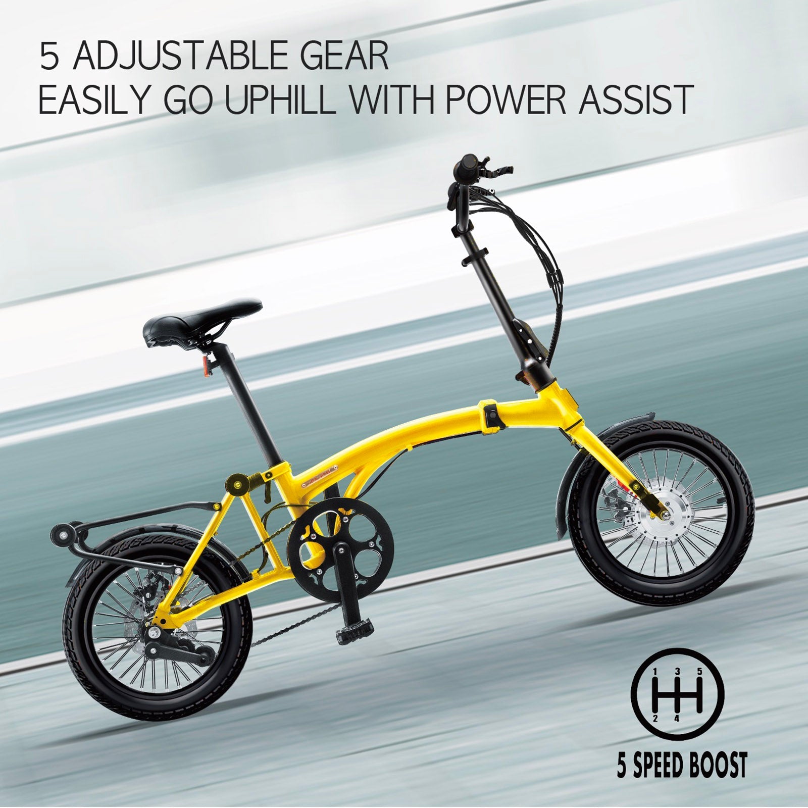 IGOGOMI Alps 3 folding 7-Speed Electric Bicycles (yellow)
