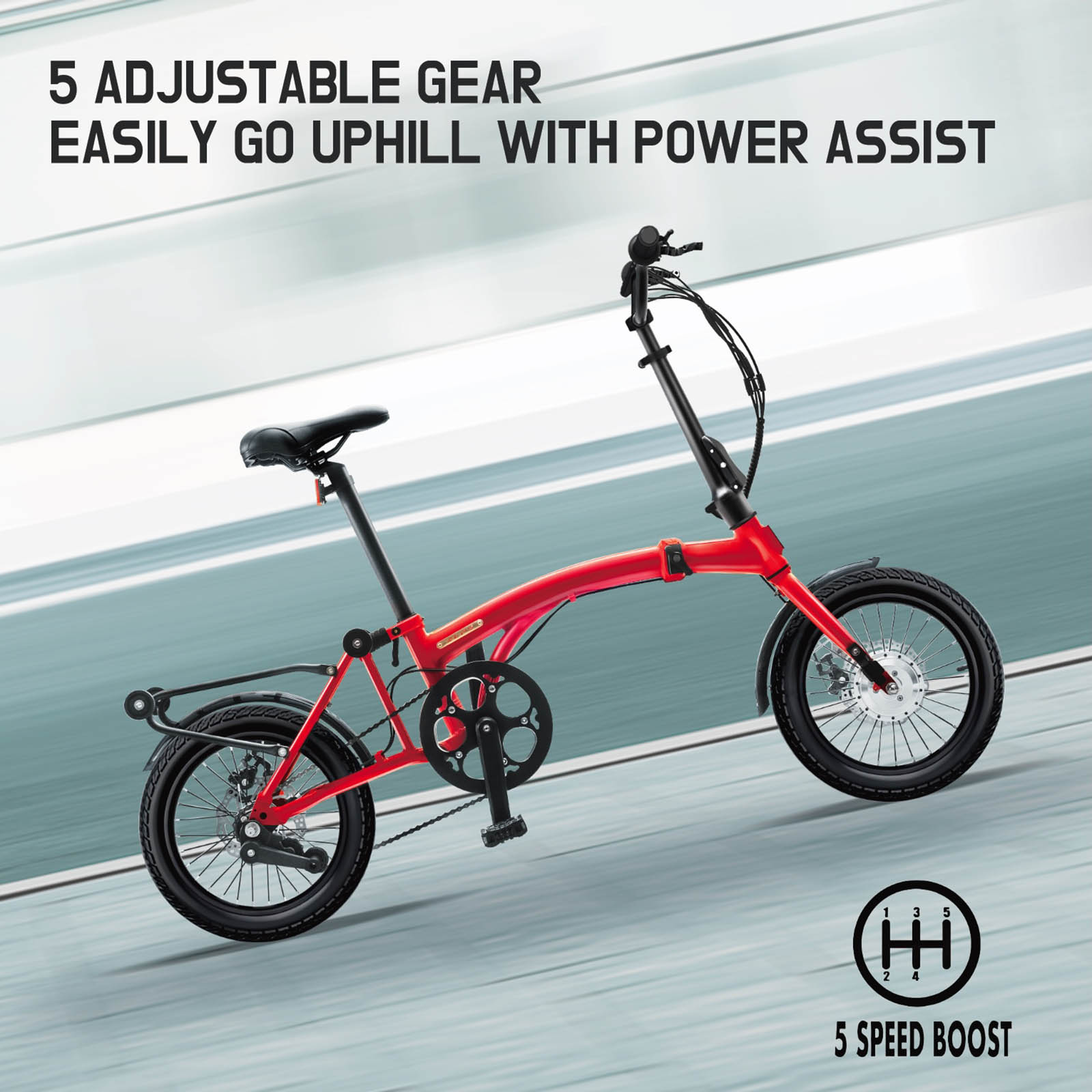 IGOGOMI ALPS 3 folding 3-Speed  Electric Bicycles (Red)