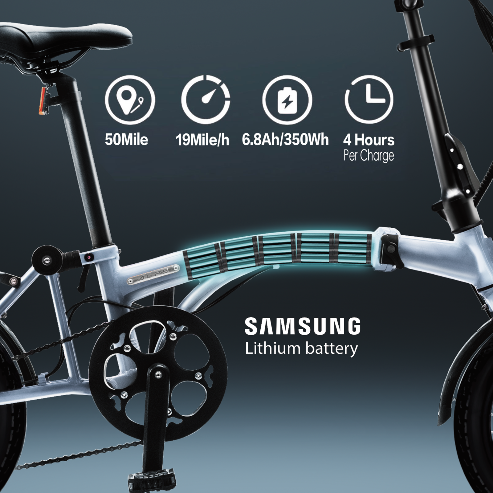 IGOGOMI Alps 3 folding 7-Speed Electric Bicycles(Silver)