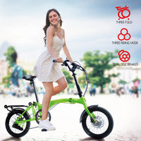 IGOGOMI ALPS  3 folding 3-Speed Electric Bicycles (green)   open box