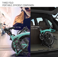 IGOGOMI ALPS 3 folding 7-Speed Electric Bicycles (ice blue)