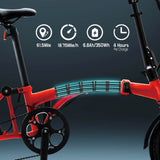 IGOGOMI ALPS 3 folding 7-Speed Electric Bicycles (Red)