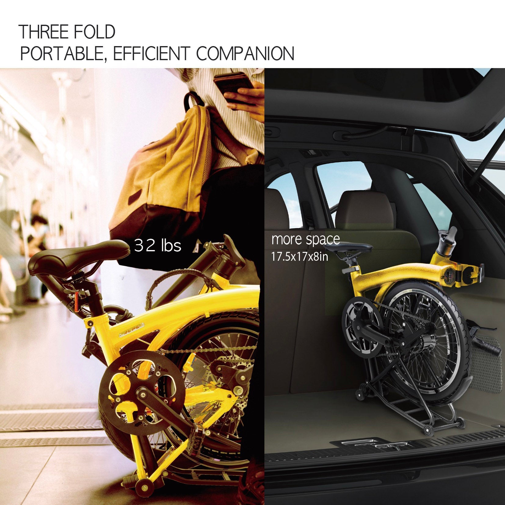 IGOGOMI Alps 3 folding 7-Speed Electric Bicycles (yellow)