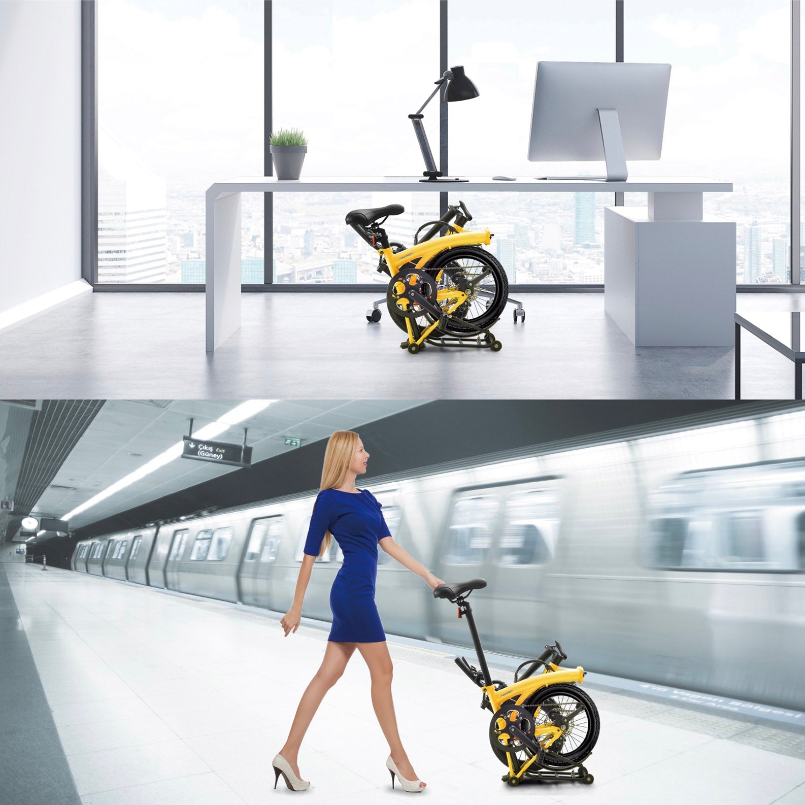 IGOGOMI Alps 3 folding 7-Speed Electric Bicycles (yellow)