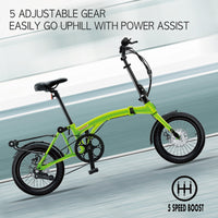 IGOGOMI ALPS  3 folding 3-Speed Electric Bicycles (green)   open box