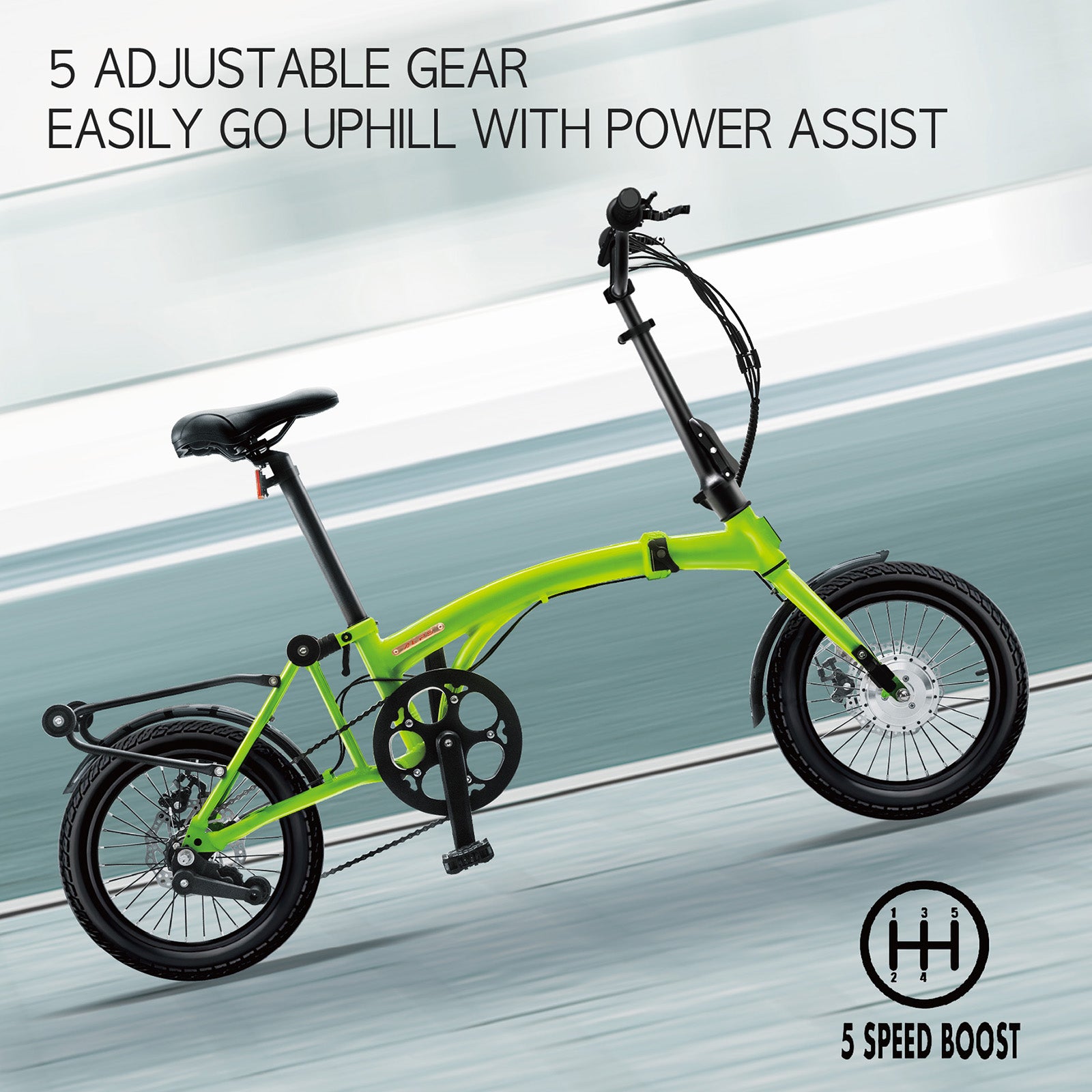 IGOGOMI ALPS  3 folding 3-Speed Electric Bicycles (green)   open box