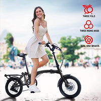 IGOGOMI Alps 3 folding 3-Speed Electric Bicycles( black) open box