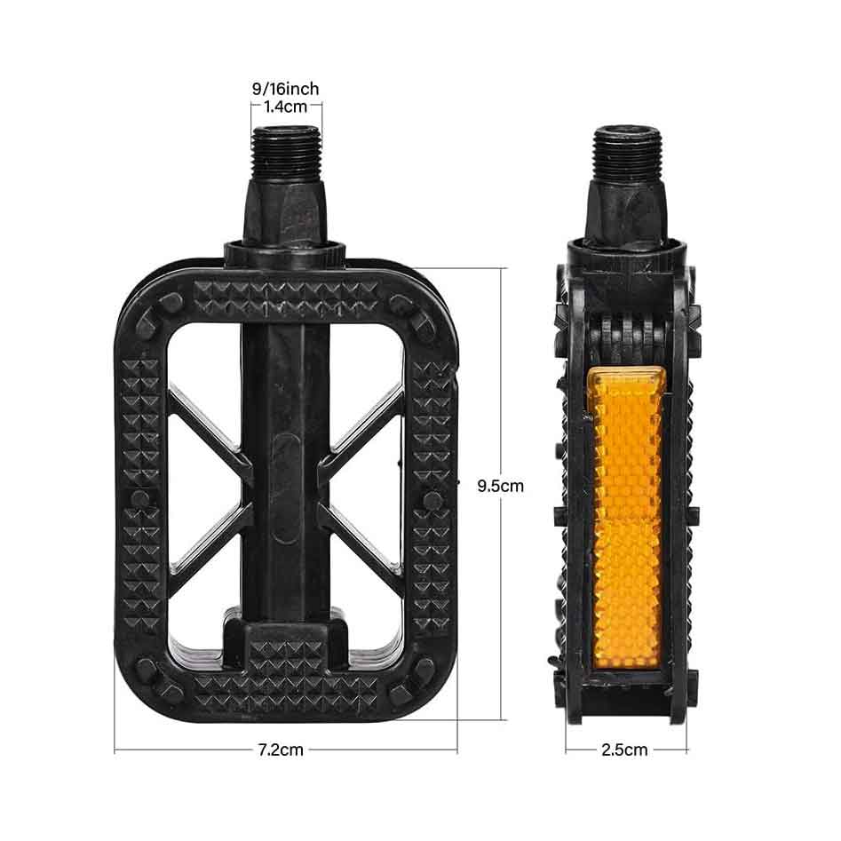 Bicycle Pedal, Durable, Lightweight, Double-Sided Steps, Portable, Includes Reflective Reflector, Bicycle Parts, Road Bike, Cross Bike, Cycling Parts, Bike, Left and Right Set