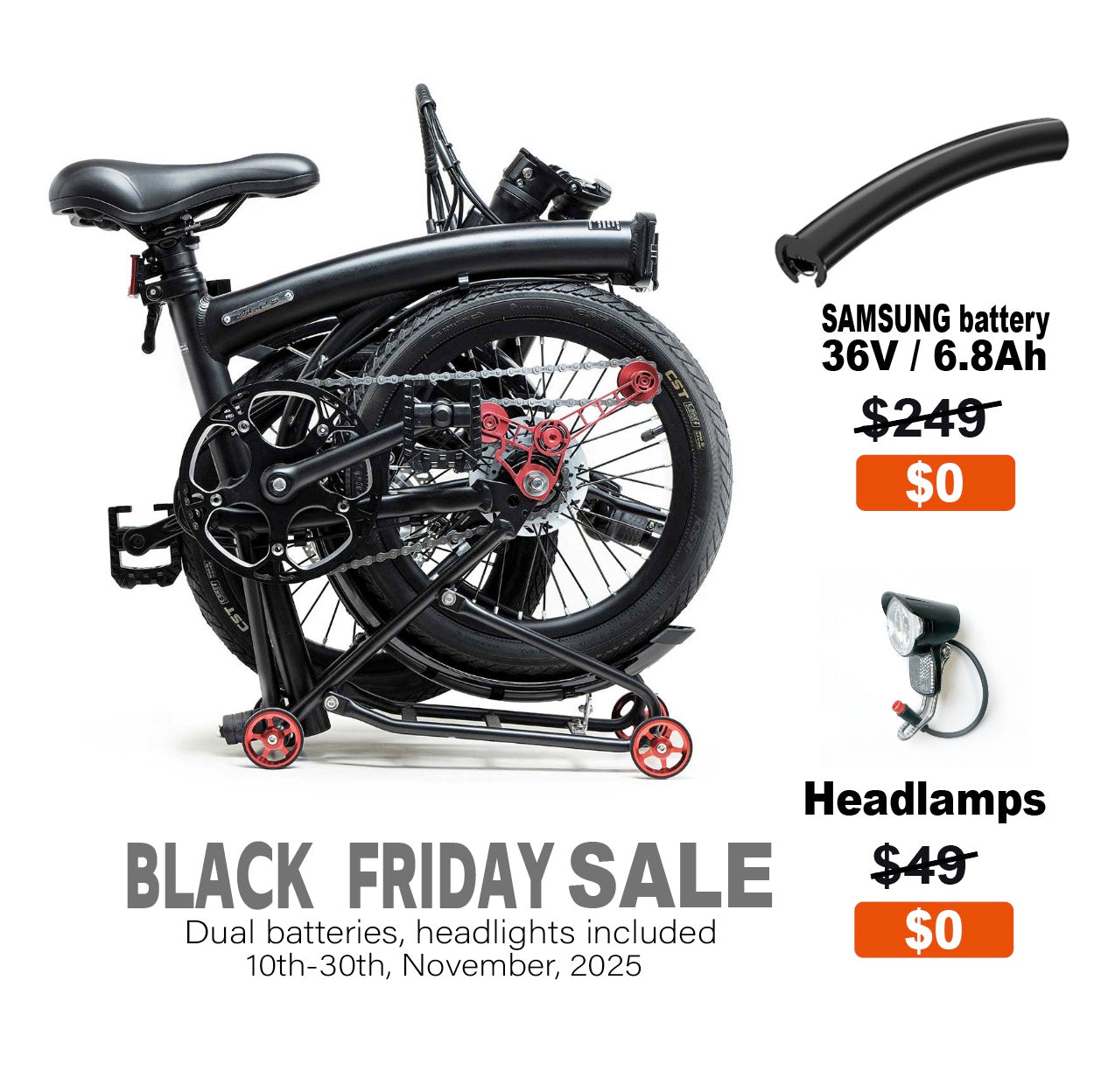 IGOGOMI ALPS 2.0 E-Bike  / 3 folding 5-Speed (Black)