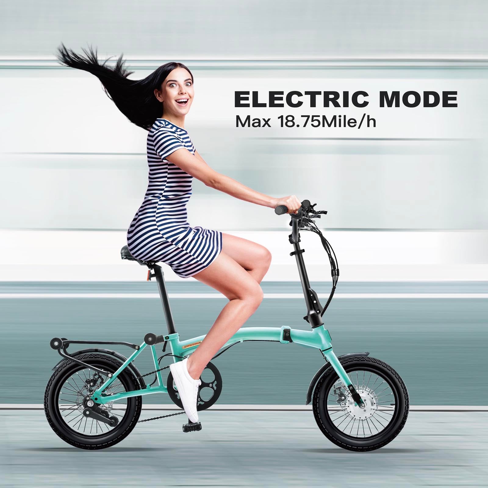 IGOGOMI ALPS 3 folding 7-Speed Electric Bicycles (ice blue)