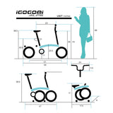 IGOGOMI ALPS 3 folding 7-Speed Electric Bicycles (ice blue)