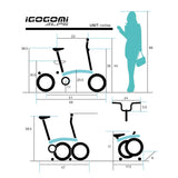 IGOGOMI ALPS 3 folding  Electric Bicycles (ice blue)